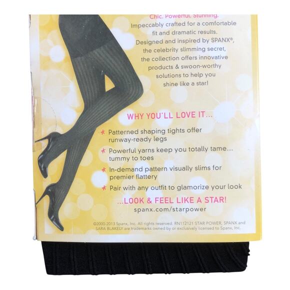 Spanx Star Power Center Stage Ribbed Row Patterned Shaping Tights Size C - Picture 13 of 14
